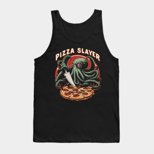 Pizza slayer horror lovecraft octopus cthulu Tank Top
